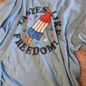 Blue Graphic T-Shirt with Popsicle Design